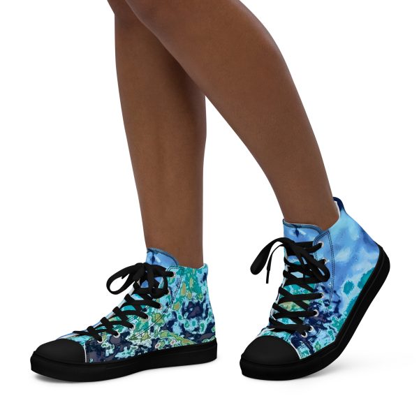 Women’s high top canvas shoes | Abstract | River - Image 2