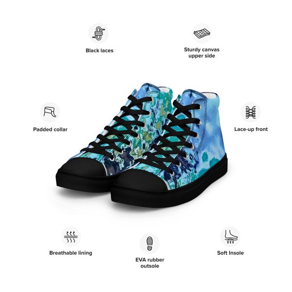 Women’s high top canvas shoes | Abstract | River - Image 8