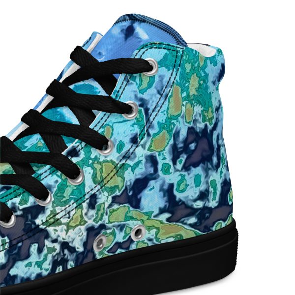 Women’s high top canvas shoes | Abstract | River - Image 6